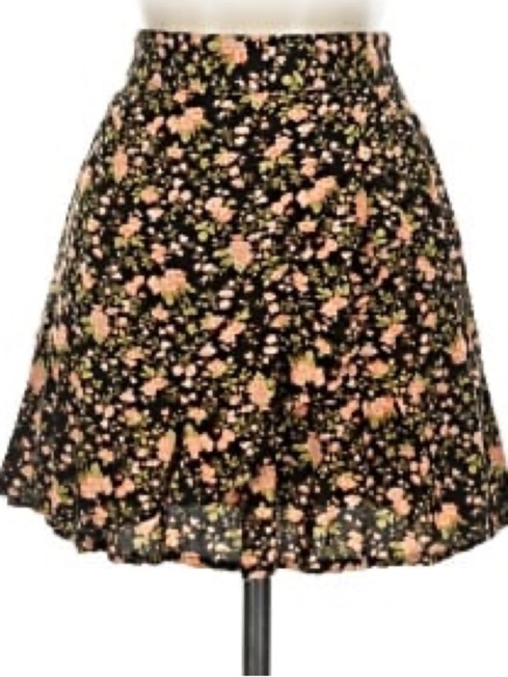 NWT Black Floral Circle Skirt with Pockets